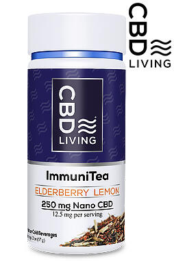 CBD Living Elderberry Lemon Immunity Tea 250 mg
