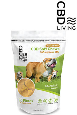 CBD Chews For Dogs 300mg - Peanut Butter Calming Chews 10mg 30ct