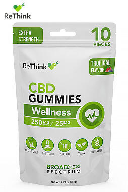 ReThink CBD Gummy Drops – Wellness- 10ct 250mg