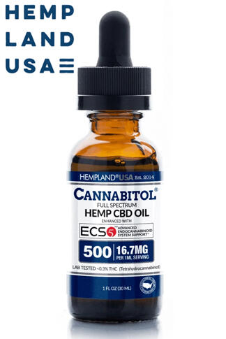 Cannabitol® Full-Spectrum Hemp CBD Oil—Enhanced With ECS5™ 500mg - Introductory Pricing!