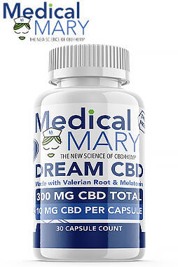 Dream CBD – All Natural Sleep Aid with Lemon Balm Leaf, Valerian Root, Melatonin & 10 MG CBD – 30 Count