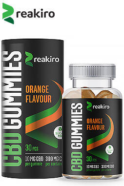CBD Vegan Gummies Orange 300mg, 30pcs, Sugar free