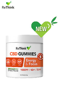 ReThink CBD Gummy Drops – Energy & Focus – 1000MG