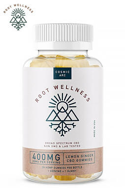 Root Wellness - CBD Edible - Lemon Ginger Gummies 20 Count Bottle - 20mg