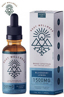 Root Wellness - CBD Tincture - Broad Spectrum Blueberry Lemon - 1500mg