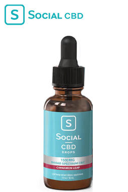 Social - CBD Tincture - Broad Spectrum Drops Cinnamon Leaf - 1500mg