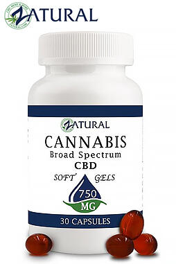 Broad Spectrum CBD Softgels Nano CBD Oil 750mg 30ct