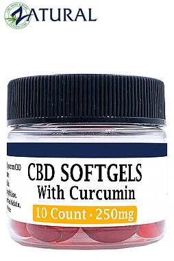 Broad Spectrum CBD Curcumin Softgels Nano CBD Oil 25mg 10ct