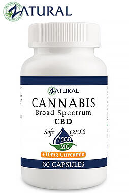 Broad Spectrum CBD Curcumin Softgels Nano CBD Oil 25mg 60ct