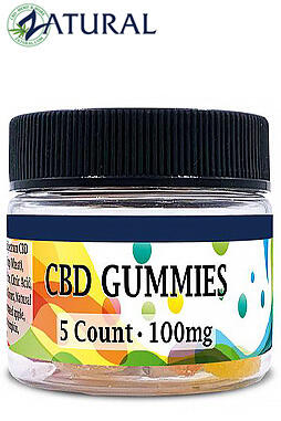 CBD Gummy Bears - Vegan, Organic, Broad Spectrum 20mg per Gummy 5ct