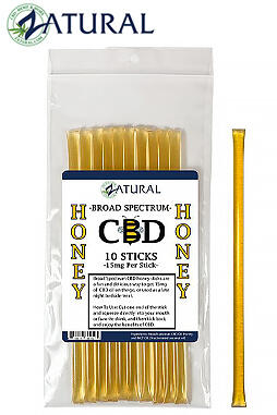 CBD Honey Sticks Broad Spectrum CBD Oil 15mg 10ct