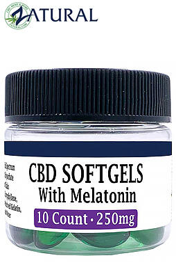 Broad Spectrum CBD Softgels with Melatonin Nano CBD Oil 25mg 10ct