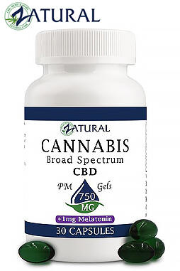 Broad Spectrum CBD Softgels with Melatonin Nano CBD Oil 25mg 30ct